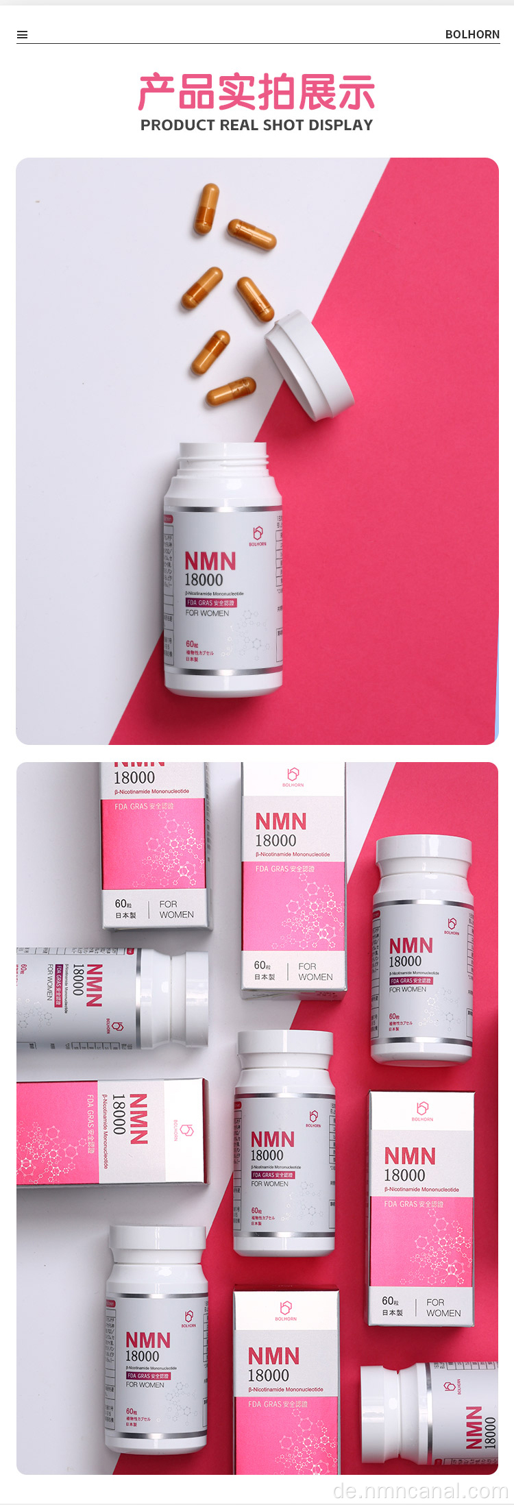 Whitening und antioxidative Wirkungen NMN 18000 Kapseln