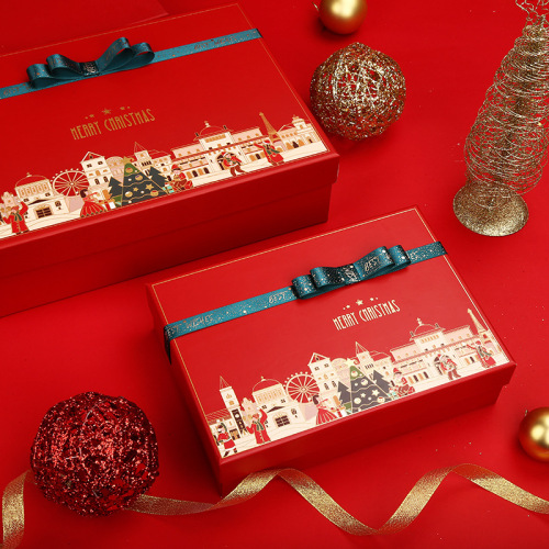Bowknot Design Red Christmas Socks Kotak Hadiah