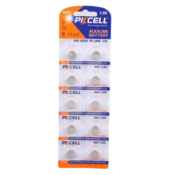 PKCELL AG5 LR754 LR48 1.5V Button Alkaline Disposable Battery