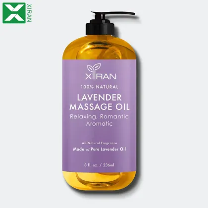 Private Label Lavender Massage Oil: 100% Pure Natural Organic Spa Body Care Essential Oil for Skin Care