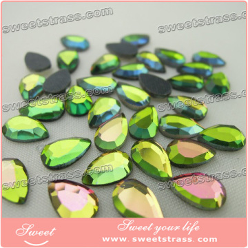 Rainbow Tear Drop Shape HotFix Flat Back Rhinestone