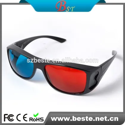 good selling plastic red blue anaglyphic 3d glasses for myopia