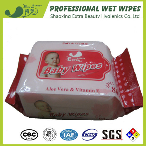 80PCS Flushable Skin-care Organic Natural Baby Wet Wipe