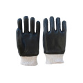 Black knit wrist with flannelette gloves