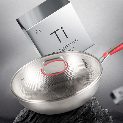 Чыстая тытанавая чырвоная ручка wok