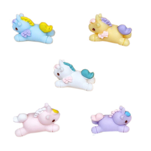 3D Resin Unicorn Miniature Cartoon Animal Figurines Fairy Garden Toys Keychain DIY Art Decor