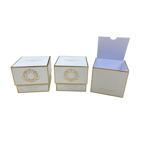 Gold embossed logo lid base perfume paper box