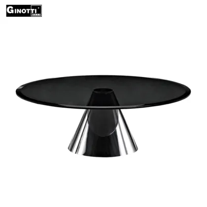 Stainless steel temper glass round table