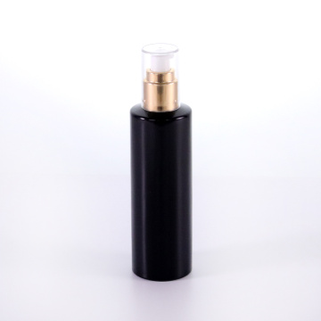 150ml black glass flat shoulder lotion bottle