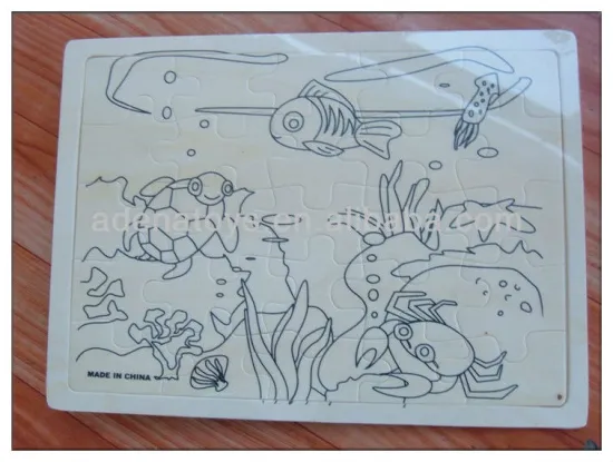 Preschool Toy Wooden Puzzle & DIY Puzzle Paint Set WP2-1/9