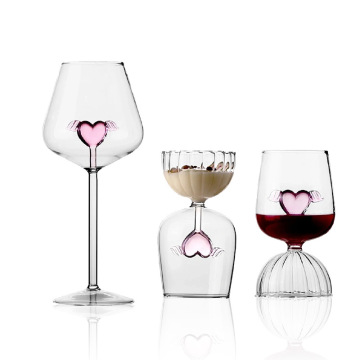 Custom 3D Heart Shaped Borosilicate Cocktail Glass