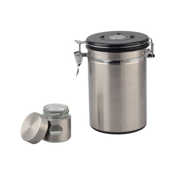 Stainless Steel Coffee Canister With Coffee Spoon