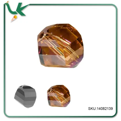 12mm Golden Shadow Helix Beads Crystal