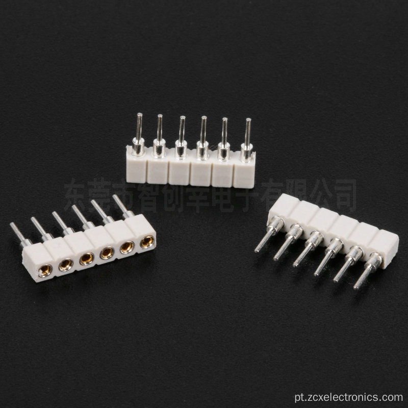 Conector feminino vertical branco de 2,0 mm 6p