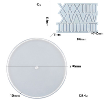 10Inches Silicone Resin Round Roman Wall Clock Molds - DIY Home