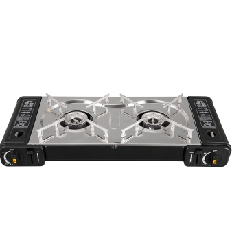 Car RV Camping & Hiking Outdoor Butane Dual-head Stainless Steel Gas Stove