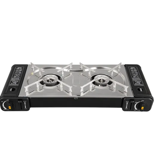 Car RV Camping & Hiking Outdoor Butane Dual-head Stainless Steel Gas Stove