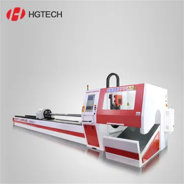 HGTECH lazer P2060A cnc fiber tube laser high power 2500w metal tube laser cutting machine for sale
