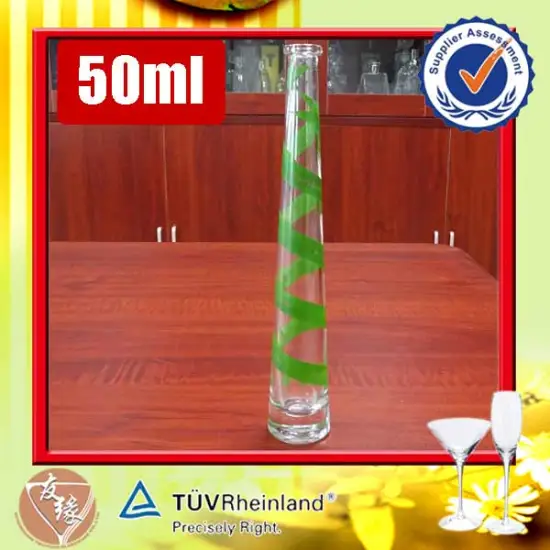 Custom design small cork top glass 50ml empty bottle