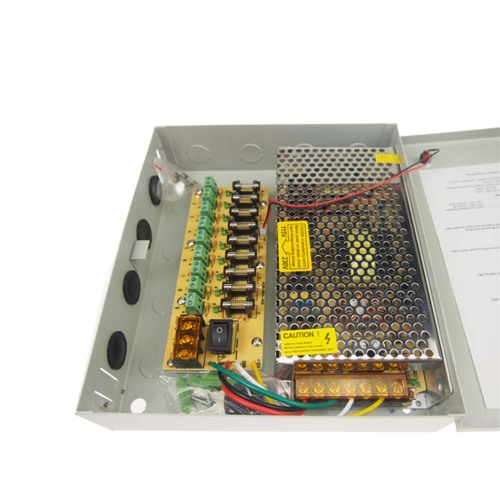 Caja de la fuente de alimentación del cctv del canal de 12v 10a 9