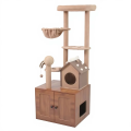 Artificial Wood Eco-friendly Classic Cat Tree Modern Indoor Scratching Tower Pet Furniture Durable Stylish Cat Climbing Solution