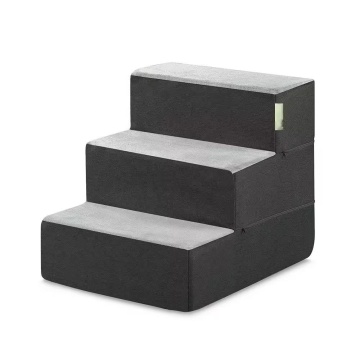 Non-Slip Pet Stairs for Small Dogs and Cats: 15 Inch 3-Step High Density Climbing Aid for Beds and Sofas