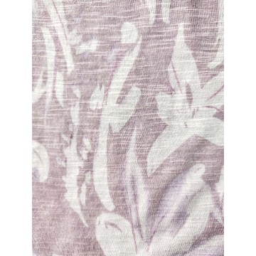 Poly Rayon AB Yarn Slub Print Jersey