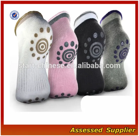 2016 New coming Non Slip Skid Yoga Socks With Grip/Women Combed Cotton Pilates Socks --AMY150926