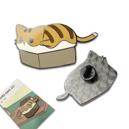Custom gold plated cat brooches