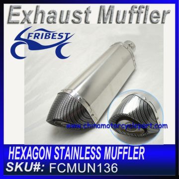 Hexagon muffler with exhaust muffler moto muffler FCMUN136