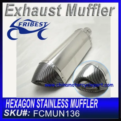 Hexagon muffler with exhaust muffler moto muffler FCMUN136