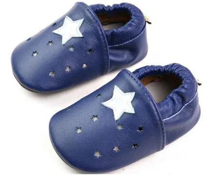 Wholesale Sheepskin Leather Infant Shoes Star Baby Casual Shoes