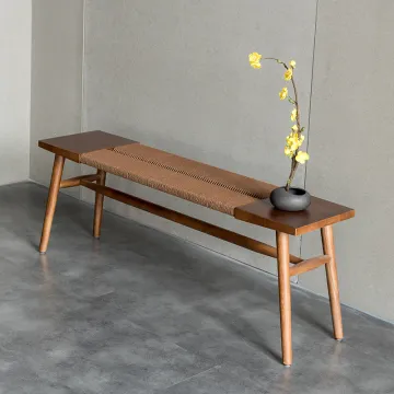 Wholesale Modern Wooden Rattan Dining Room Chairs for Living Room, Hotel, Garden, Patio Benches