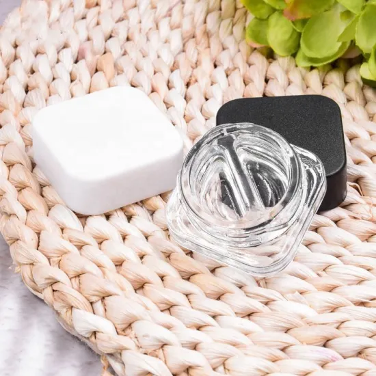 Customizable 5ml & 9ml Childproof Square Glass Concentrate Jars with Dual Compartment Dividers - Perfect for Cosmetics