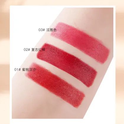 BAXI Lipstick Set: Velvet Gilt Red Shade, Lightweight Satin Finish