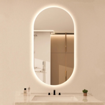 Oval Smart Bathroom Mirror with Light Vanity Wall Hanging for Washbasin