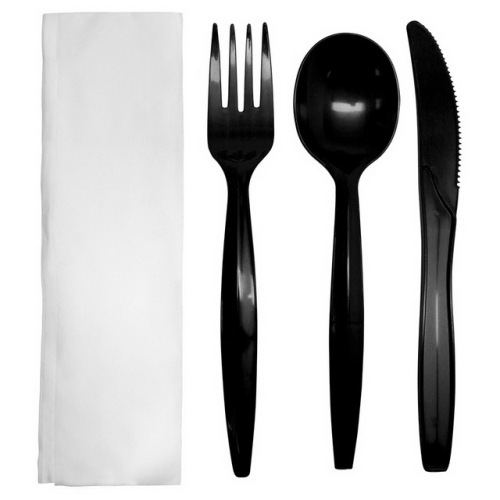 Plastic Disposable Tableware Spoon Knife Fork Cutlery Set Packing