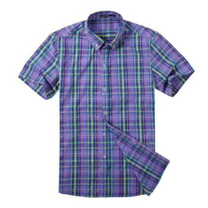 Customized Color Plaid Pattern Polo Shirt 100% Cotton