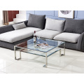 mesa de sofá de vidrio de dos niveles
