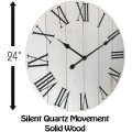 24 Inch Wood Silent Quartz Clock