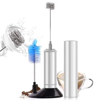 Electric Coffee & Tea Tools: Beater Grinder with Milk Frother - Black Stainless Steel