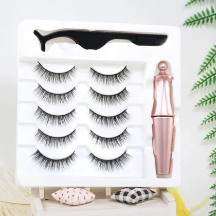 Darkest Black Full Strip Self-Adhesive False Eyelash Trays for Natural Eyelash Extensions