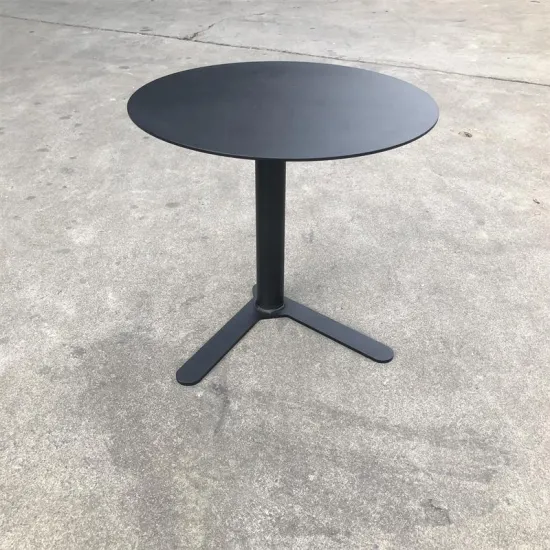 Vintage Aluminum Round Side Table for Indoor/Outdoor Use