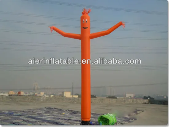 Single leg orange inflatable waver,inflatable sky dancer