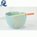 Hot sale fashion style ceramic bowl with chopsticks