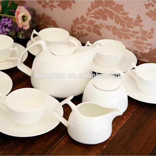 2014 ceramic material porcelain white coffee and tea set