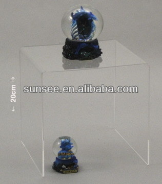 lucite acrylic 20cm three sided stand cube