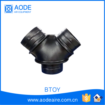 Plastic exhaust branch take off air diffuser for air conditioning supply units, BTOY Branch Y-Piece take off air PVC pipe