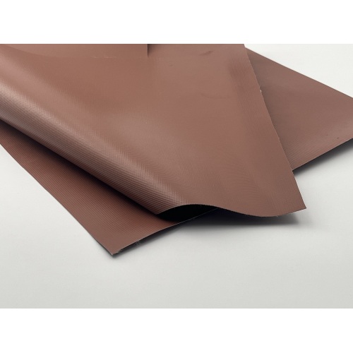 Lona de PVC pesada cor café de 500 g/m²