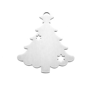 Yiwu Aceon Stainless Steel Custom Size DIY Laser Engrave Christmas Tree Ornament